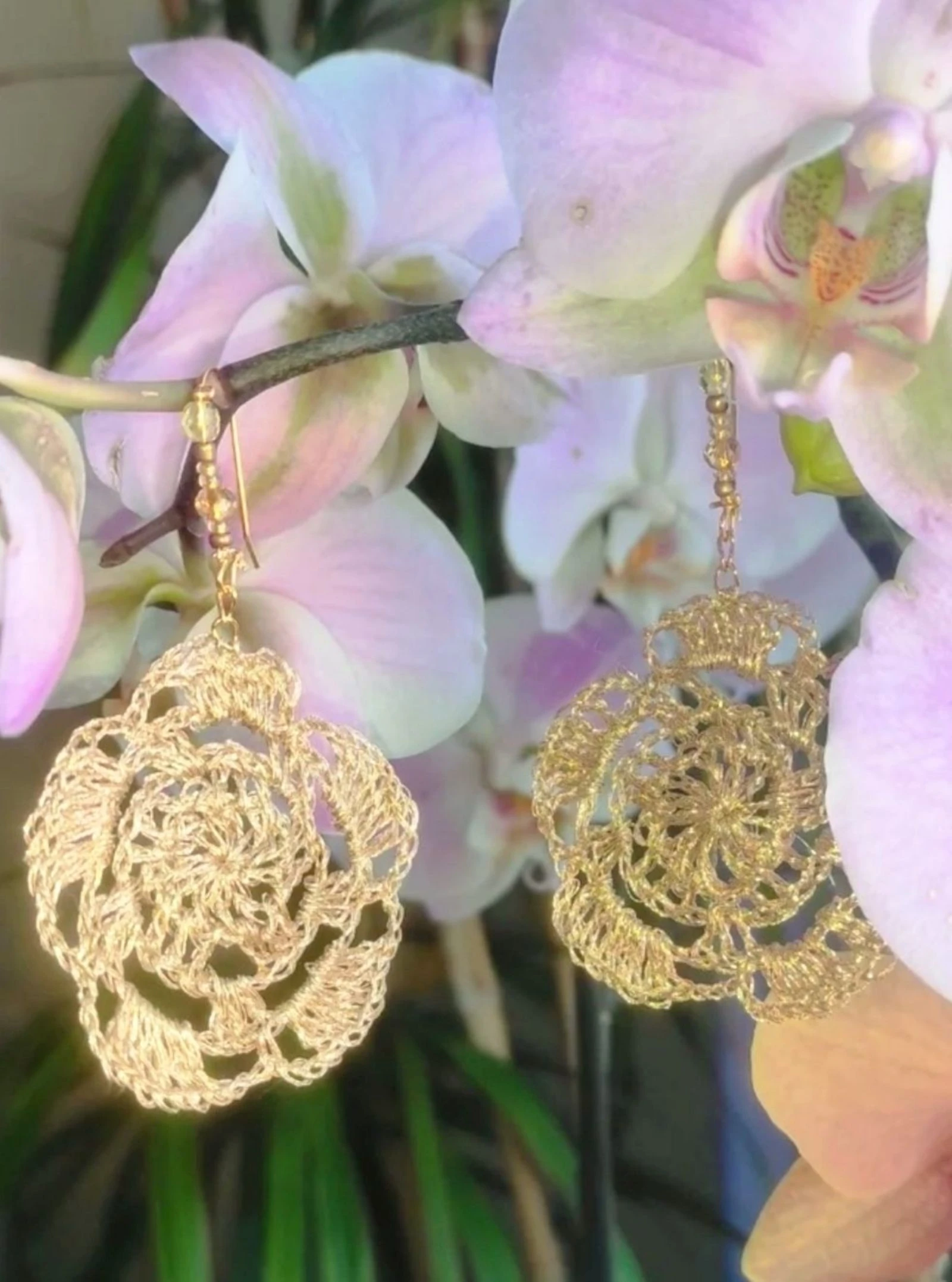 Pendientes Hilo de Oro #XXL crochet